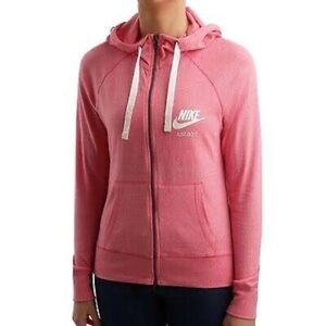 Nike Sportswear Gym Vintage organic cotton Full Zip coral hoodie Woman’s XS